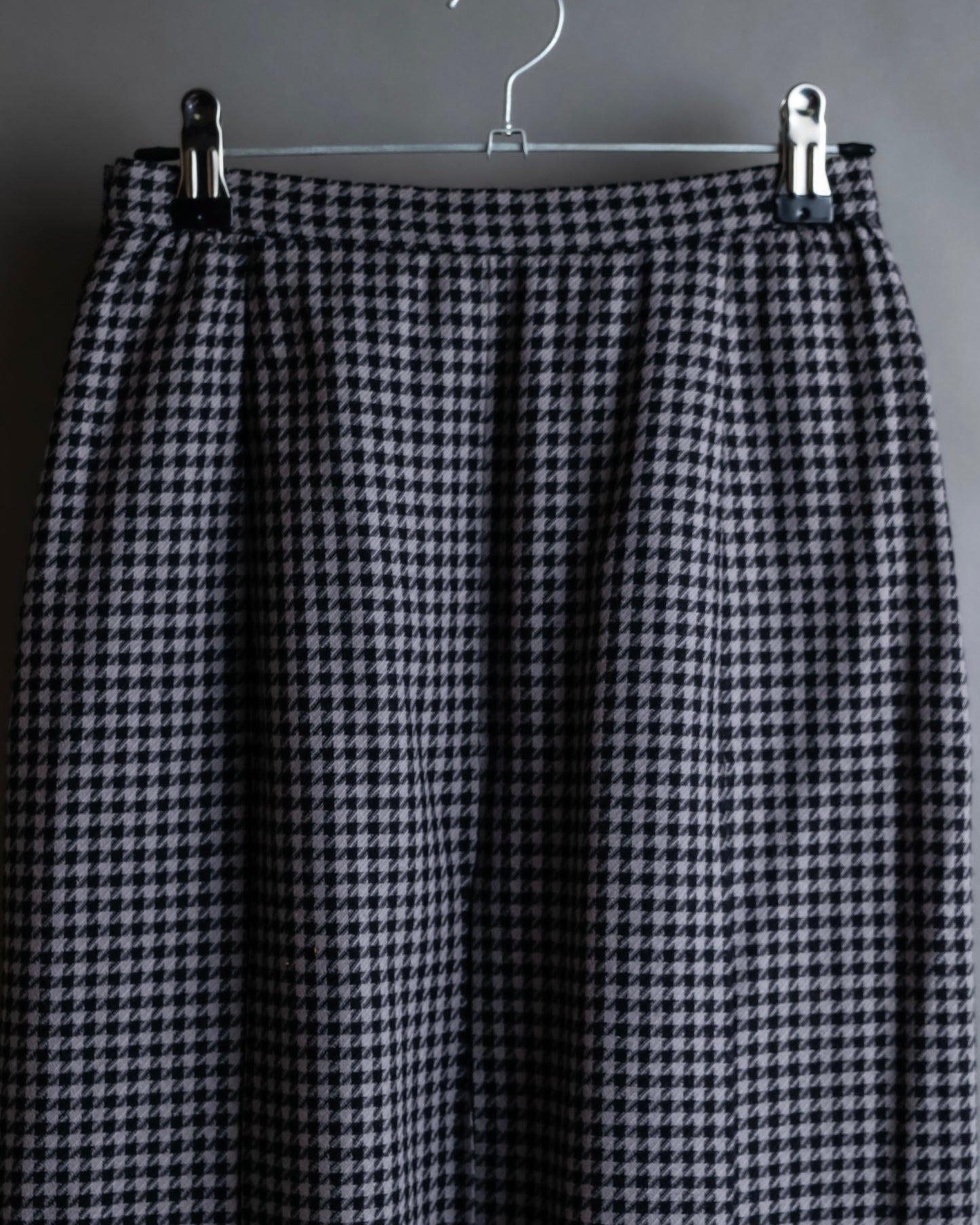 "Christian Dior" Houndstooth pattern wool cropped pleats skirt