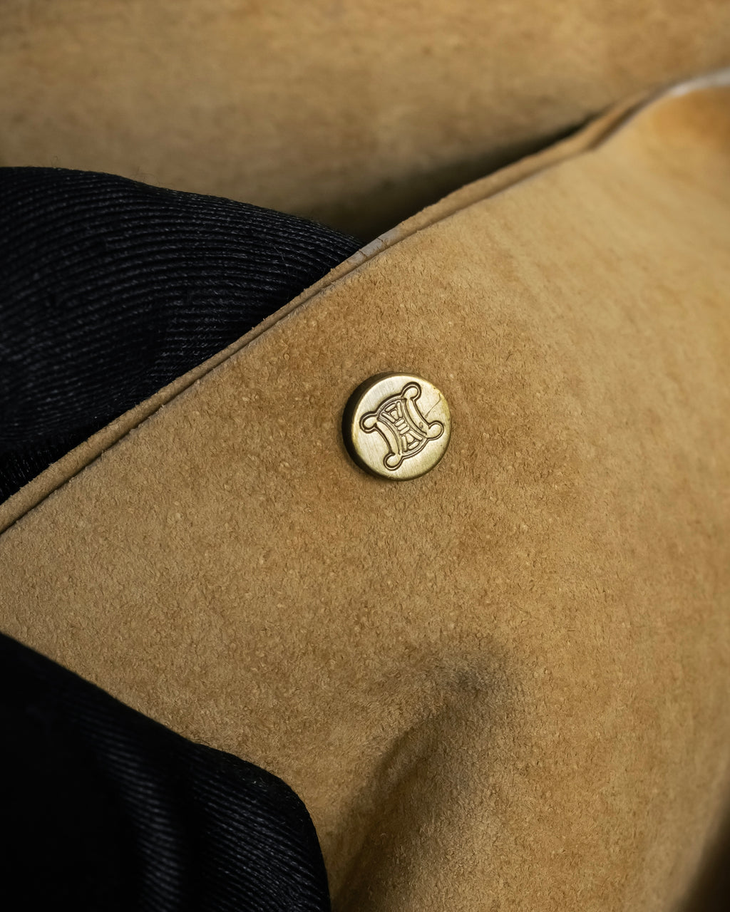 "CELINE" Studs design suede leather shoulder bag