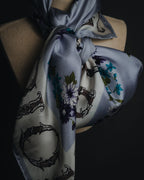 "Christian Dior" 80’s-90’s botanical dior typography silk scarf