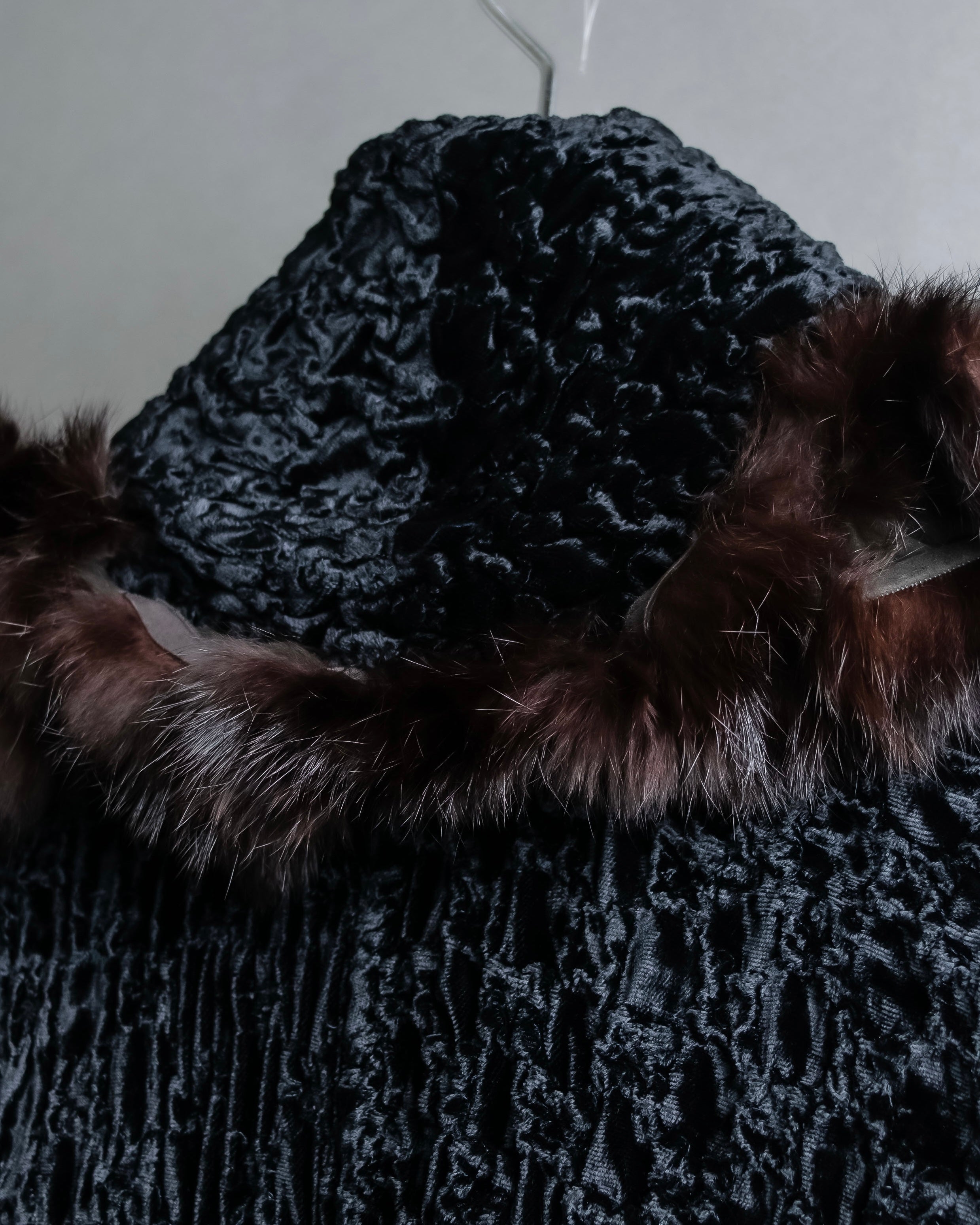 "FENDI" 1970's oversized astrakhan fur coat