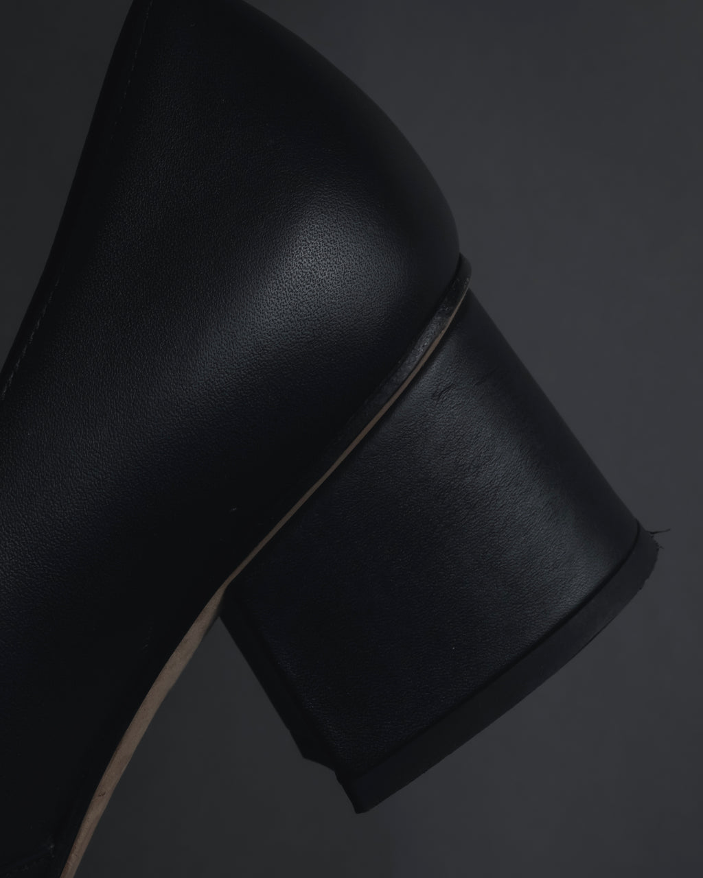 "GUCCI" Michele design horsebit leather heel loafers