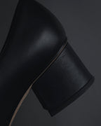 "GUCCI" Michele design horsebit leather heel loafers