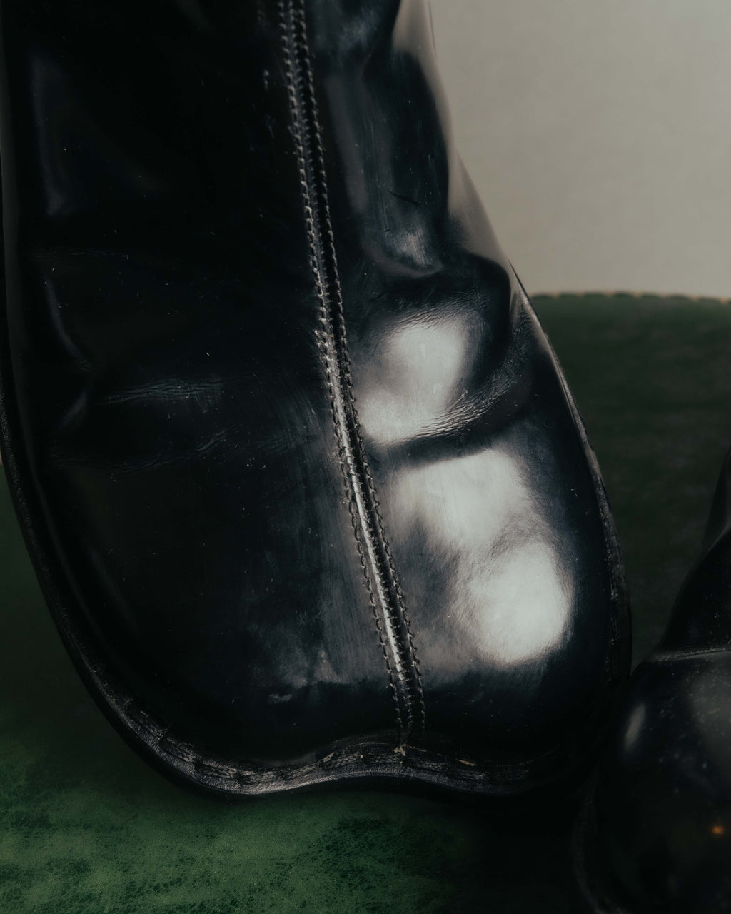 "MM6 Maison Margiela" 2010's Glossy leather side zip ankle boots