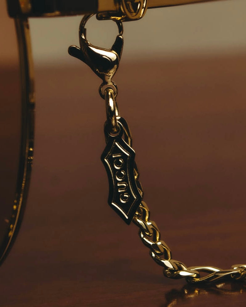 -SPECIAL- “GUCCI” 2016-2022 chain detailed oversized sunglasses