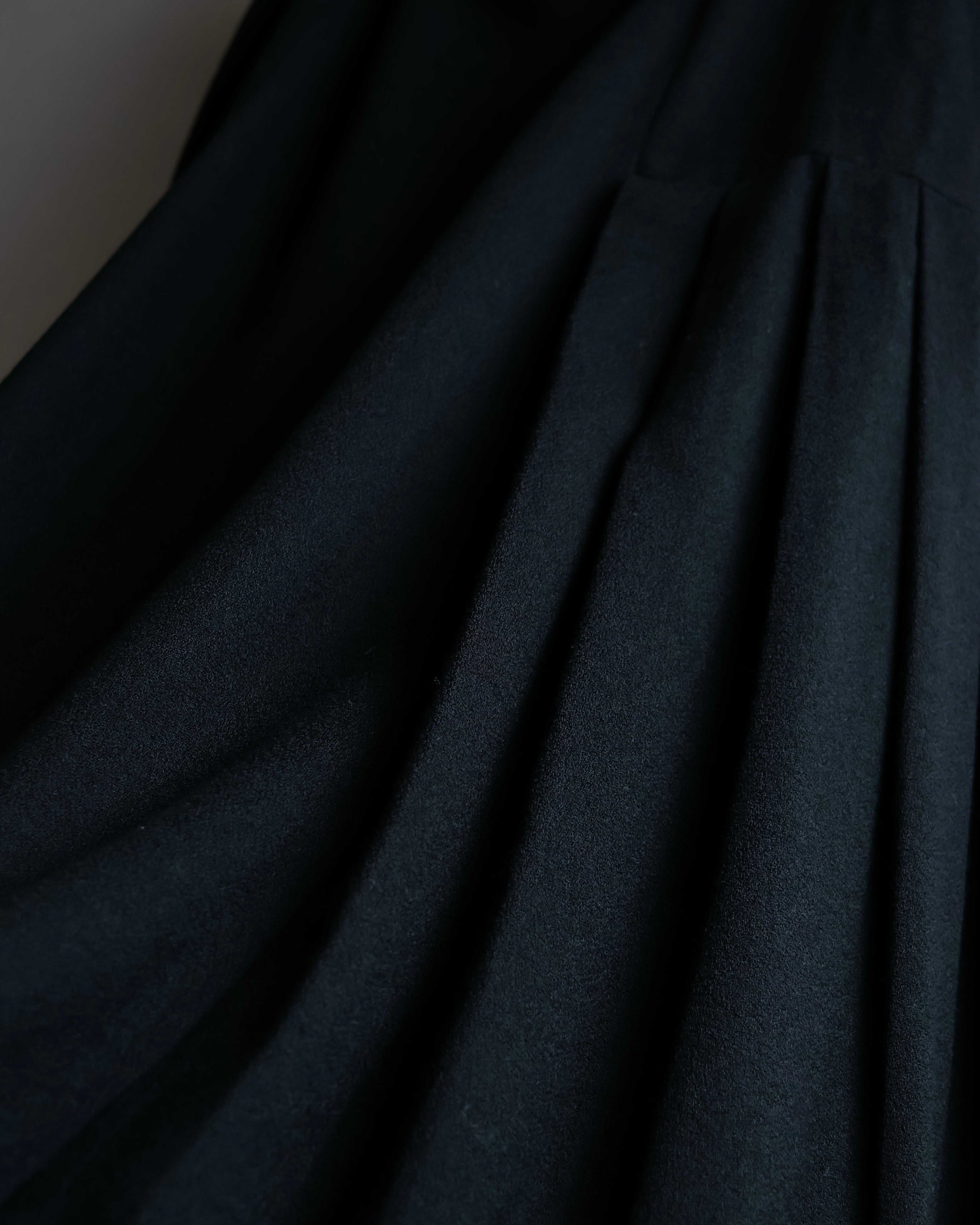 "Christian Dior" Wool draped pleated flared skirt