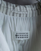 "MAISON MARGIELA" Multi-stripe pattern quilted padded oversized tailored coat