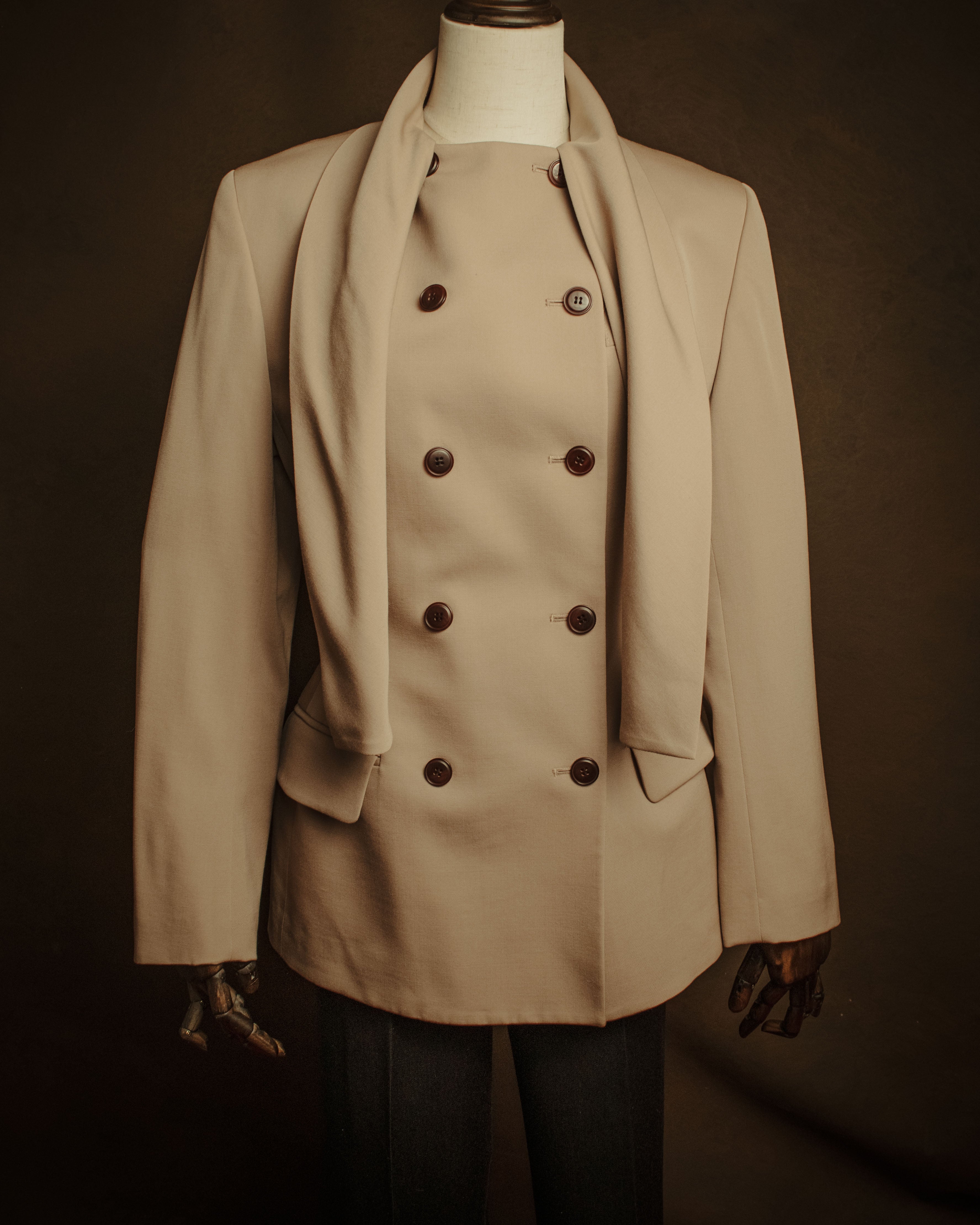 –SPECIAL– “Jean Paul GAULTIER FEMME” 90’s-00’s sculptural scarf collar tailored jacket