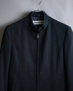 “ISSEY MIYAKE” Chin belt designed stand collar jacket