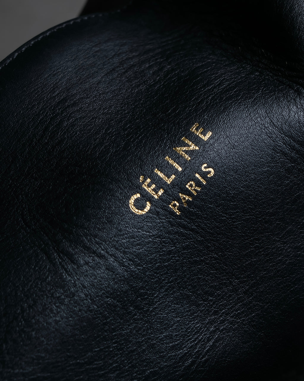 "CELINE" Various studs horizontal leather 2way bag