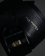 “Christian Dior” 80’s-90’s Leather-wrapped buckle wide belt