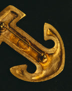 “CELINE” Late 80’s-90’s anchor motif gold brooch