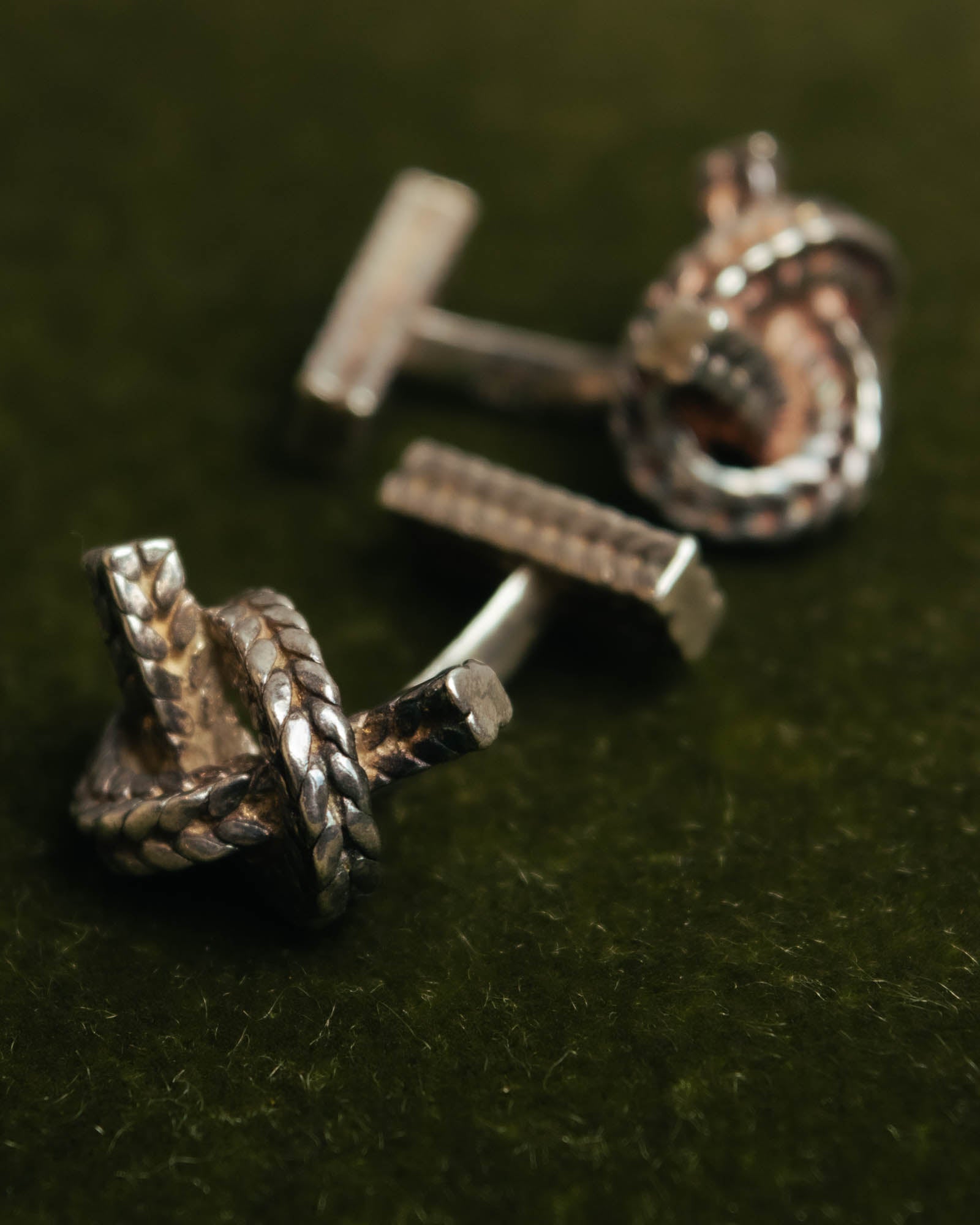 "Hermès" 70's-90's Vintage rope knot cufflinks