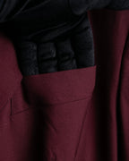 "JEAN PAUL GAULTIER FEMME"
Bordeaux color peaked lapel wool tailored jacket