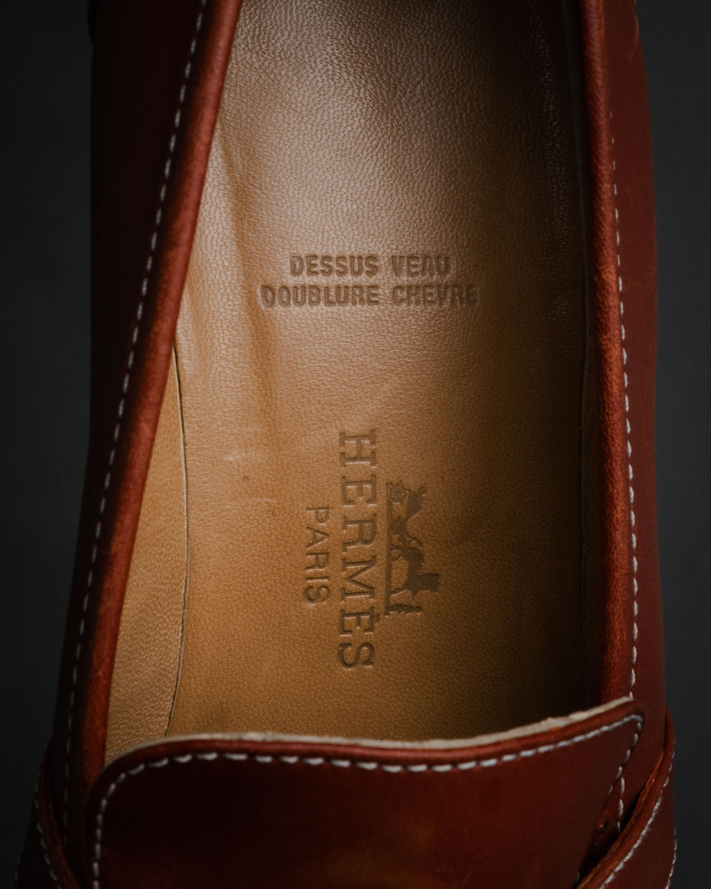 “HERMES” 90’s-00’s Chaine d’ancre hardware loafers