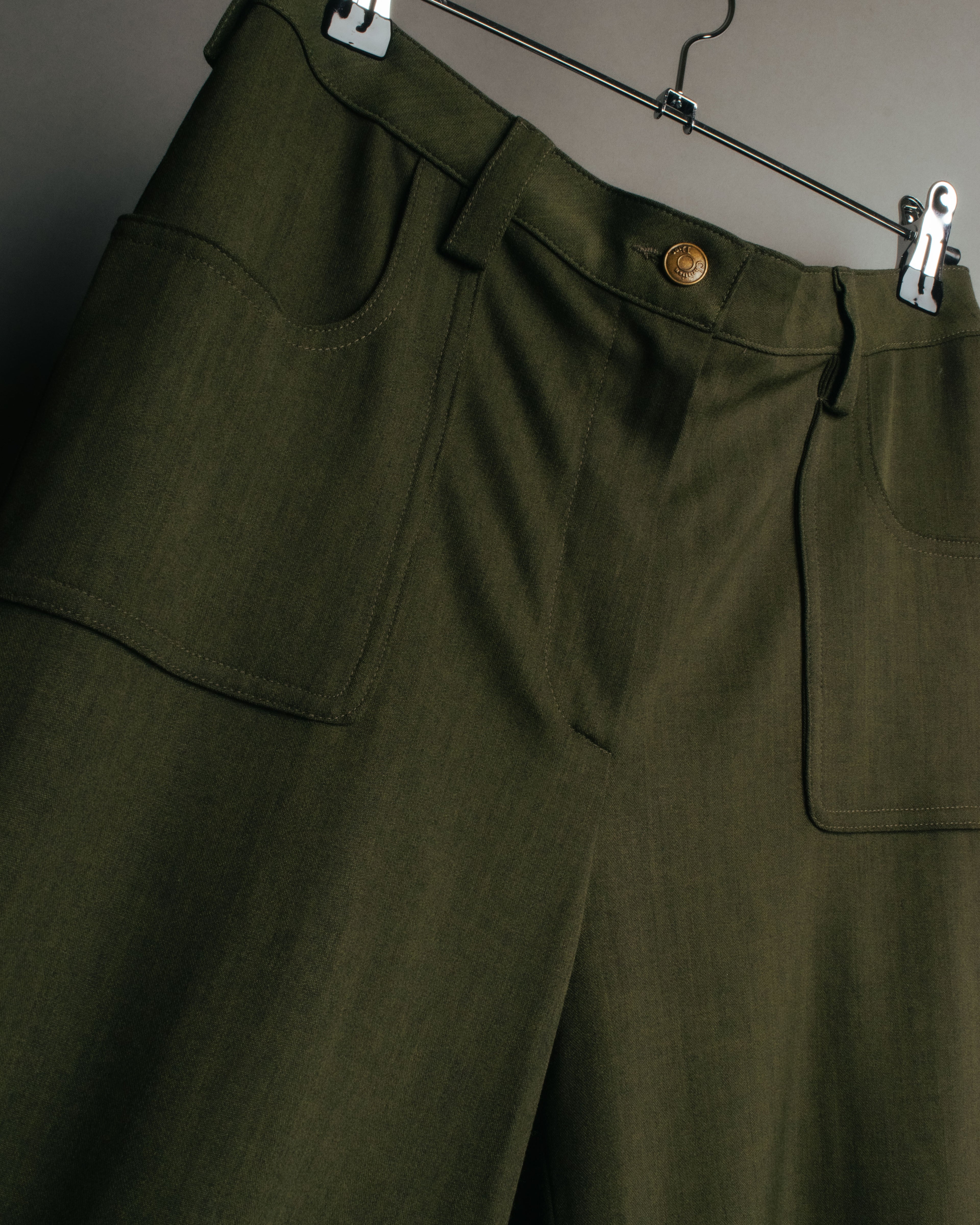 -SPECIAL- “Christian Dior” 2001 Galliano era olive wide safari trousers