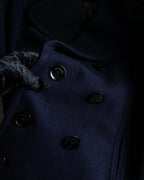 "BURBERRY BRIT" Double breasted wool melton pea coat