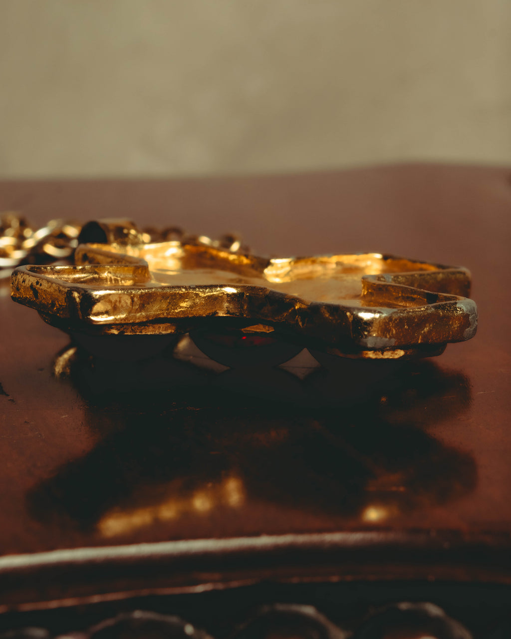 –SPECIAL– "CHANEL" 80's Gripoix Byzantine cross pendant necklace
