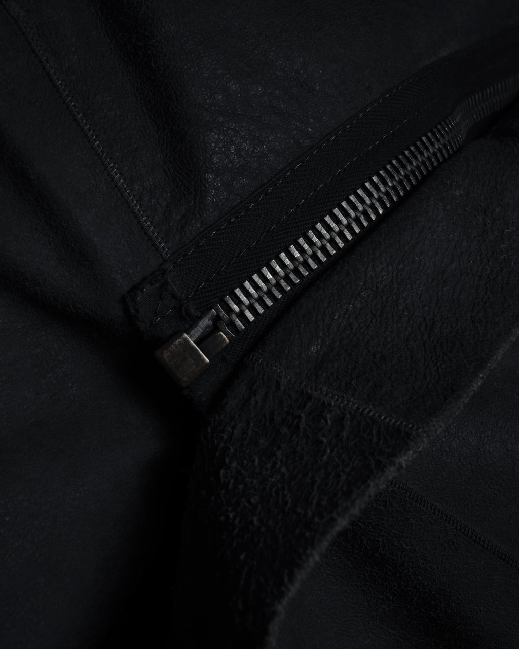 -SPECIAL- "Rick Owens" 13AW Ribbed leather zip-up jacket