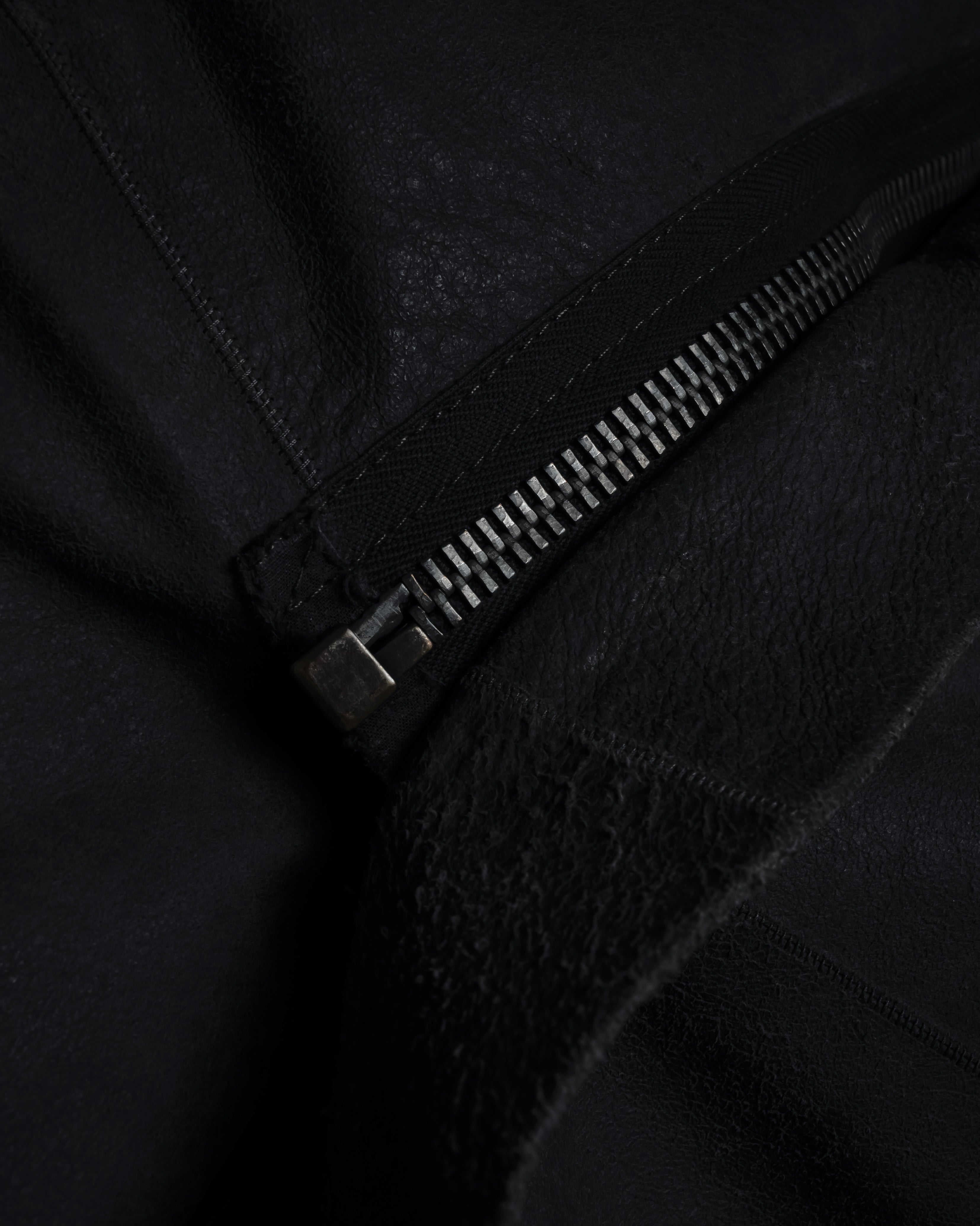 -SPECIAL- "Rick Owens" 13AW Ribbed leather zip-up jacket