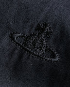 "Vivienne Westwood RED LABEL"
 Draped neck design black cotton shirt