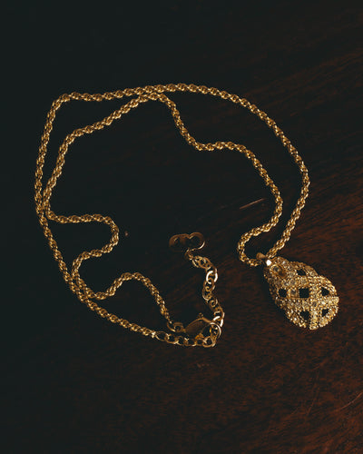 “Christian Dior” 90's-00’s Crystal pavé openwork teardrop pendant necklace