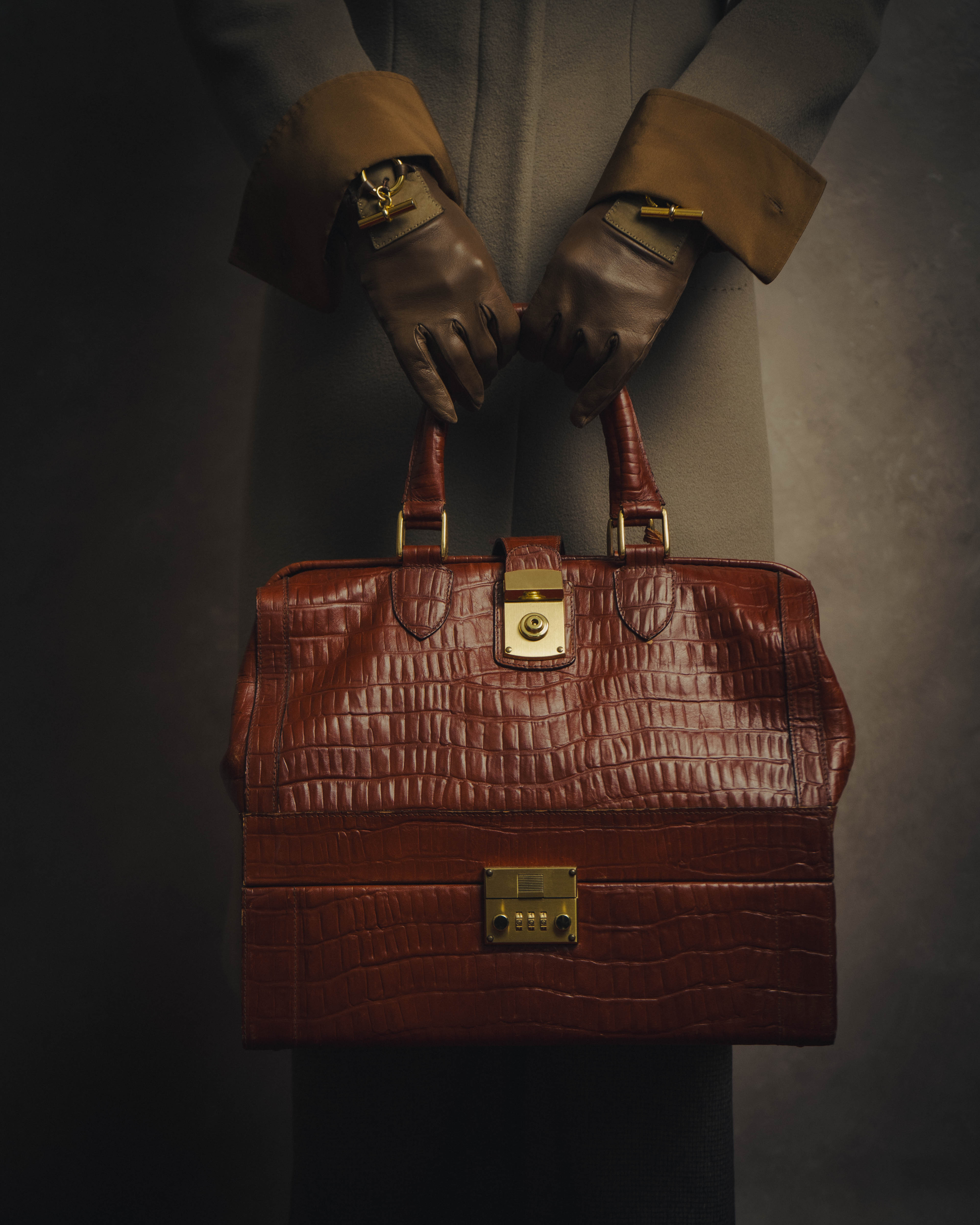 SPECIAL- “Giorgio Armani” 90's-00's Crocodile embossed leather