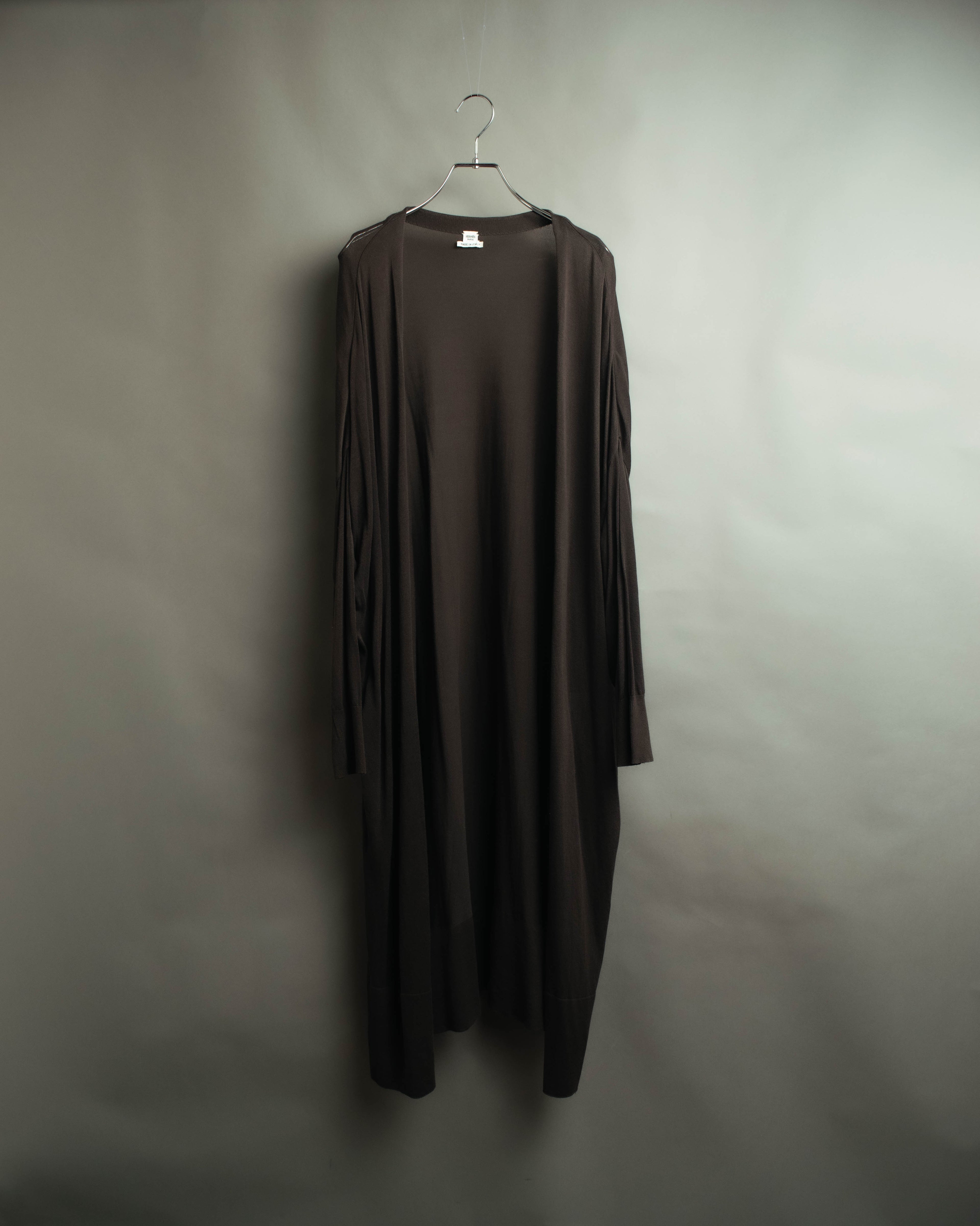 "Hermès" 00's Draped cotton silk long cardigan