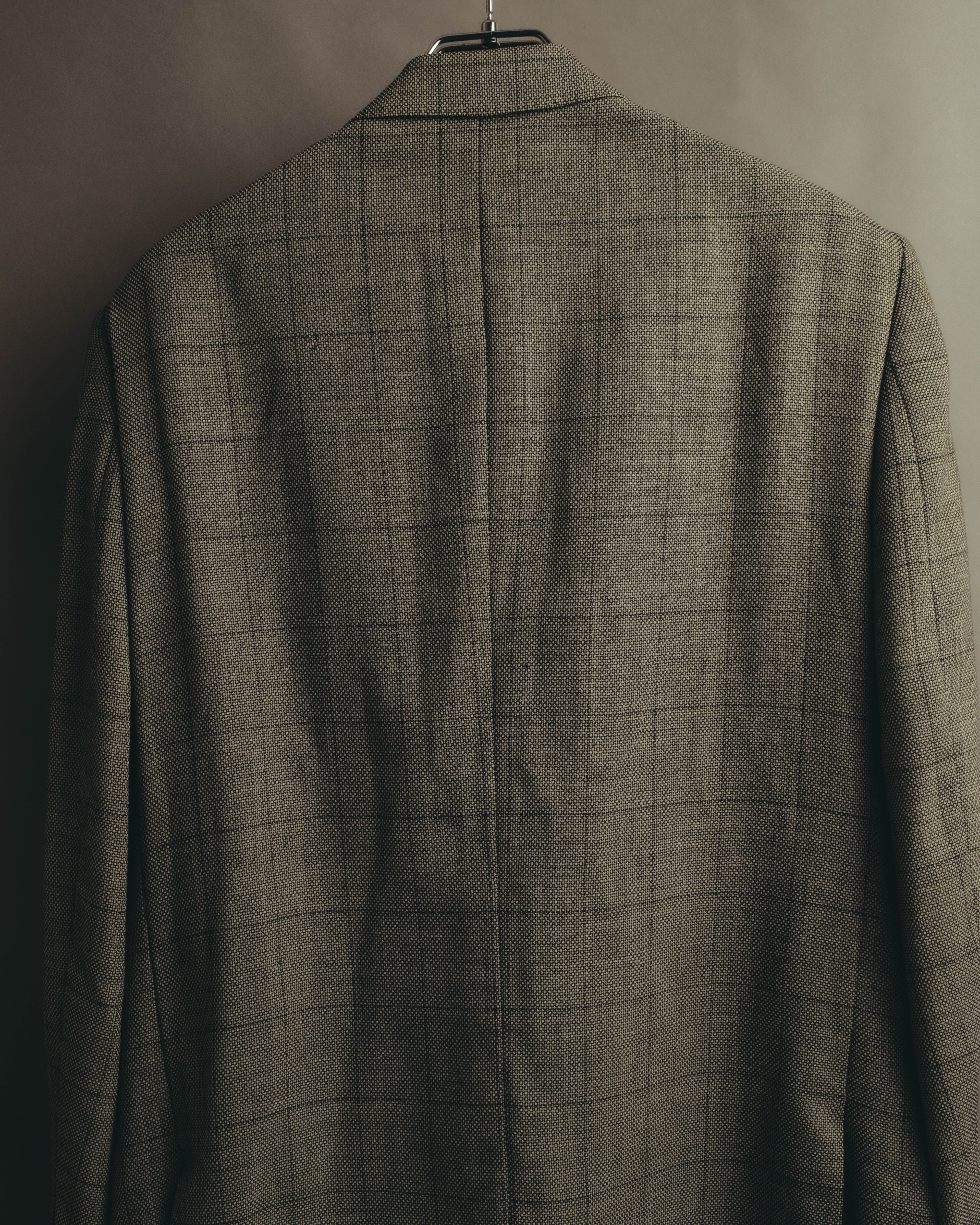 "Pierre Balmain" 80's-90's Windowpane check wool blazer