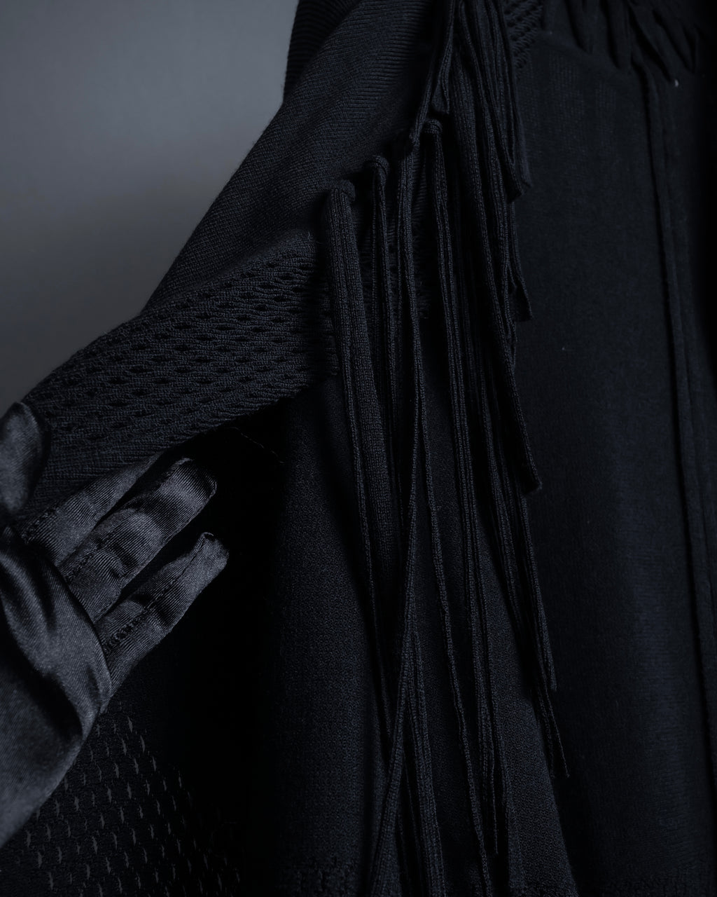 "ISSEY MIYAKE" 01AWRough knit fringe design cardigan
