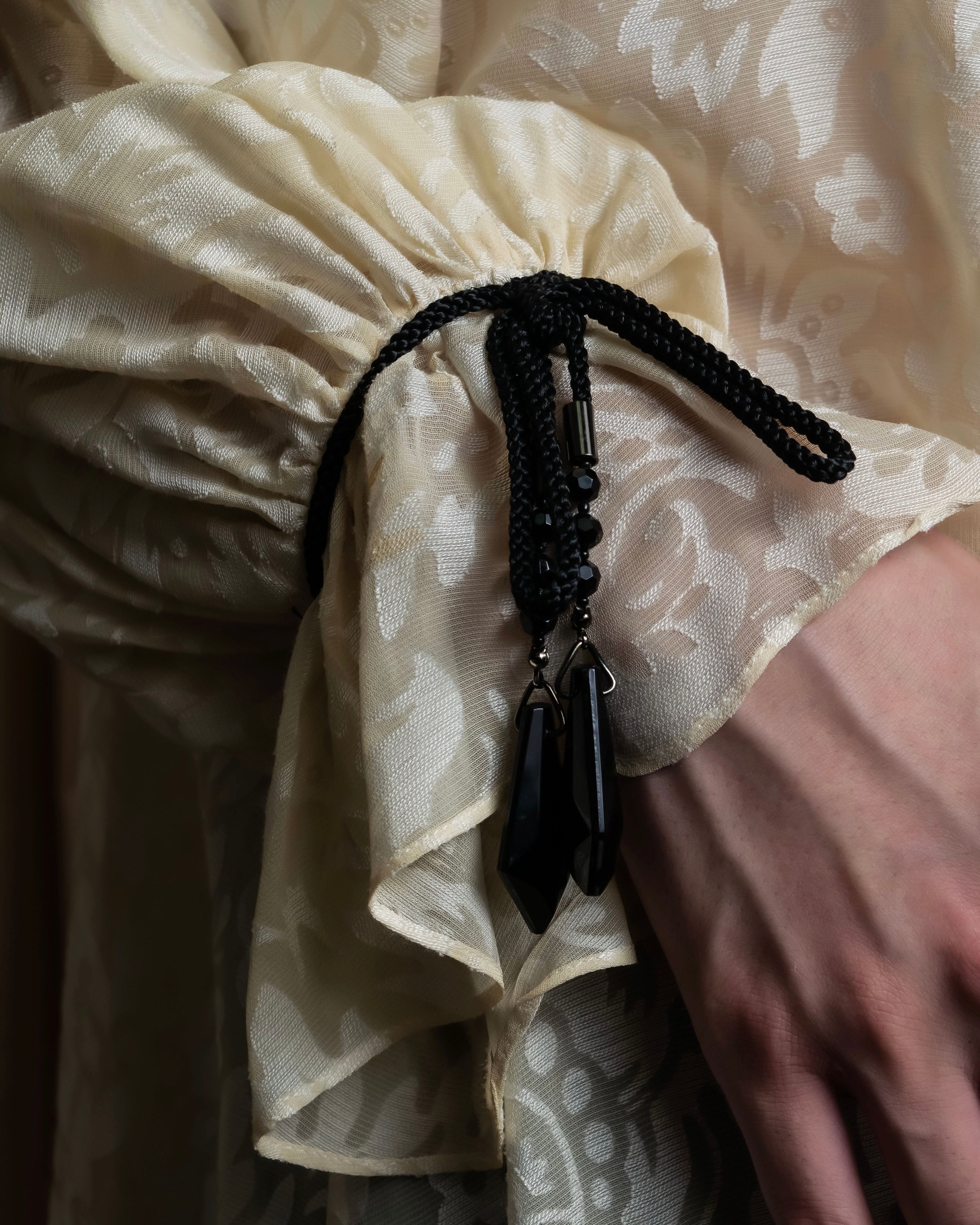 "Christian Dior" Jacquard balloon sleeve dress pullover