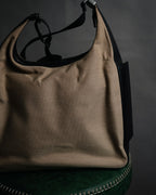 “GUCCI” 90’s-00’s Utility chic canvas shoulder bag with twin pockets