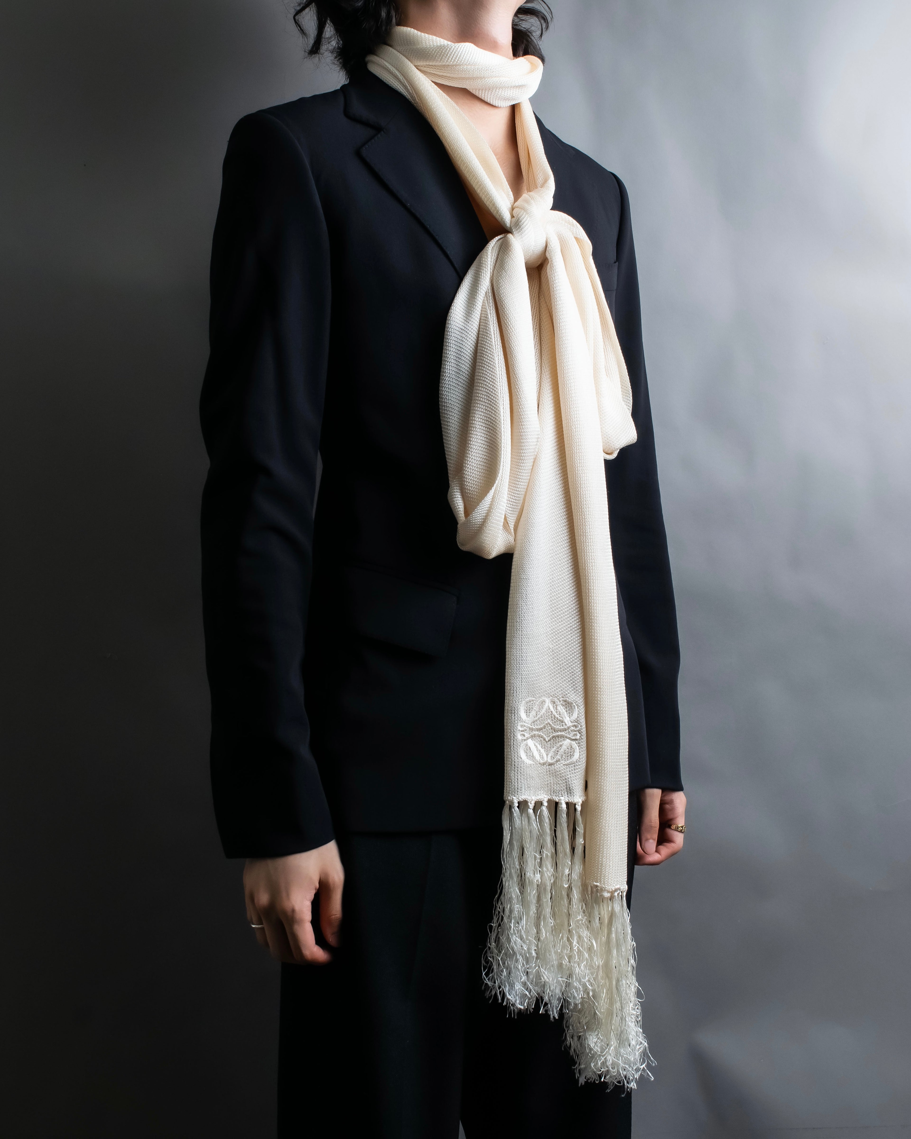 "LOEWE" Shiny silk anagram logo stole