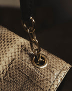 “Max Mara” Late 90’s-early 00’s exotic leather flap chain bag