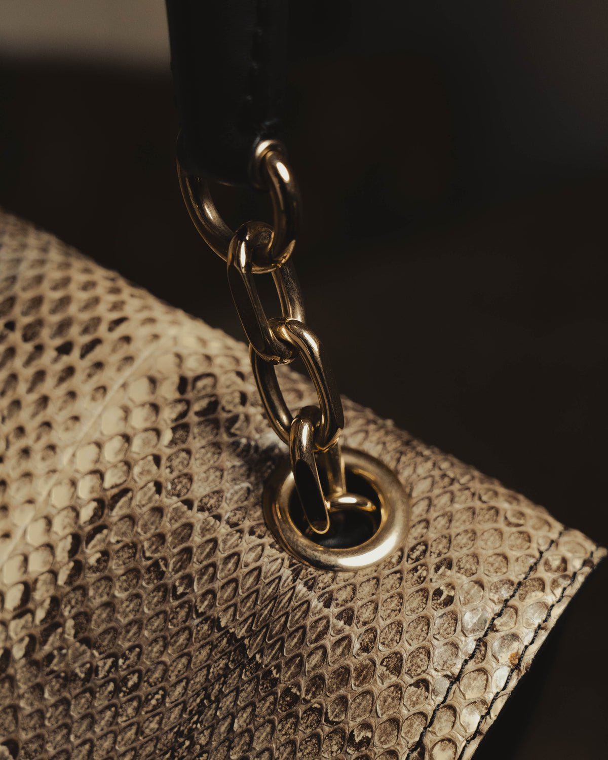 “Max Mara” Late 90’s-early 00’s exotic leather flap chain bag