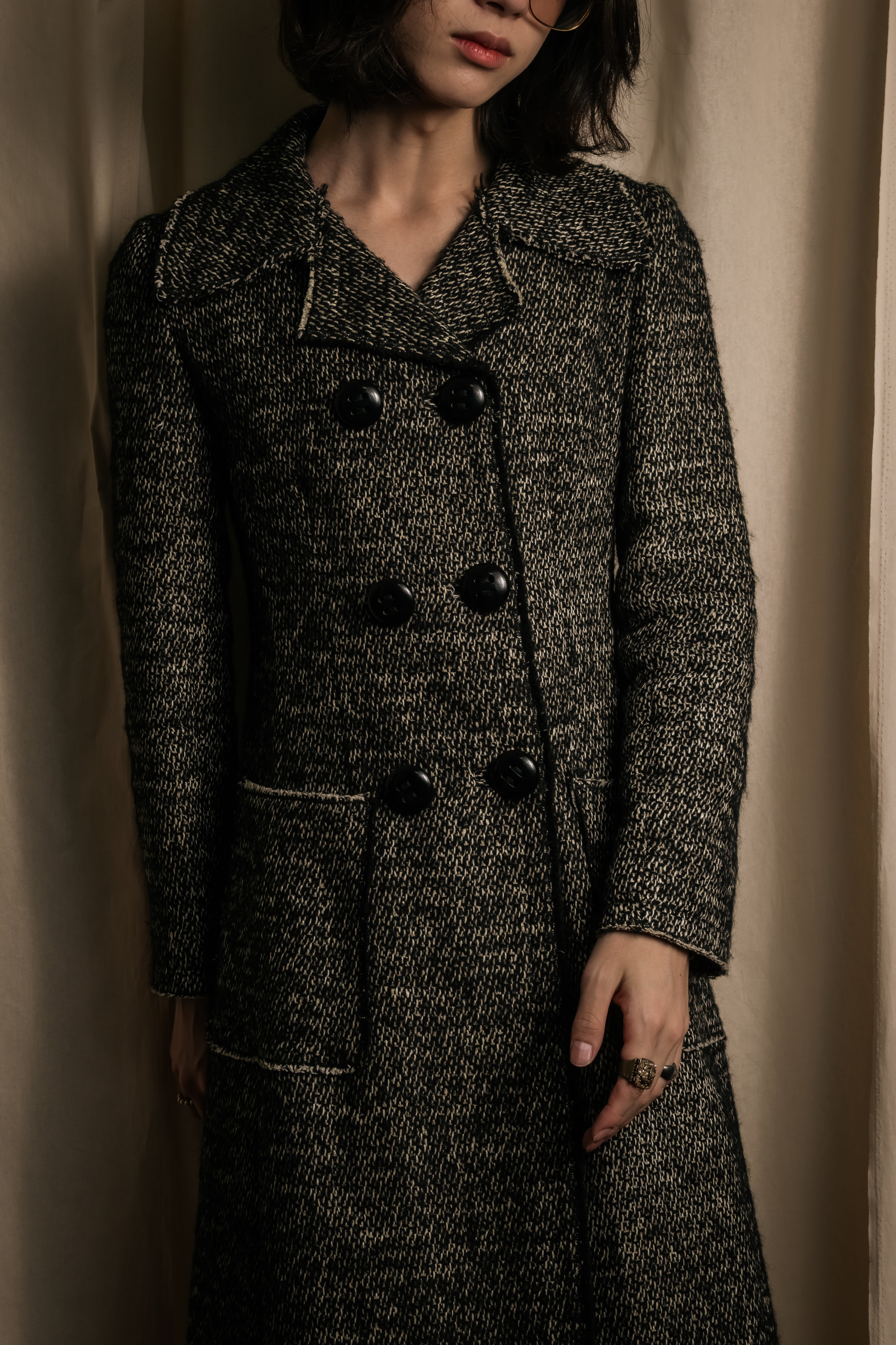 "Dolce & Gabbana" Double-breasted beautiful tweed long coat