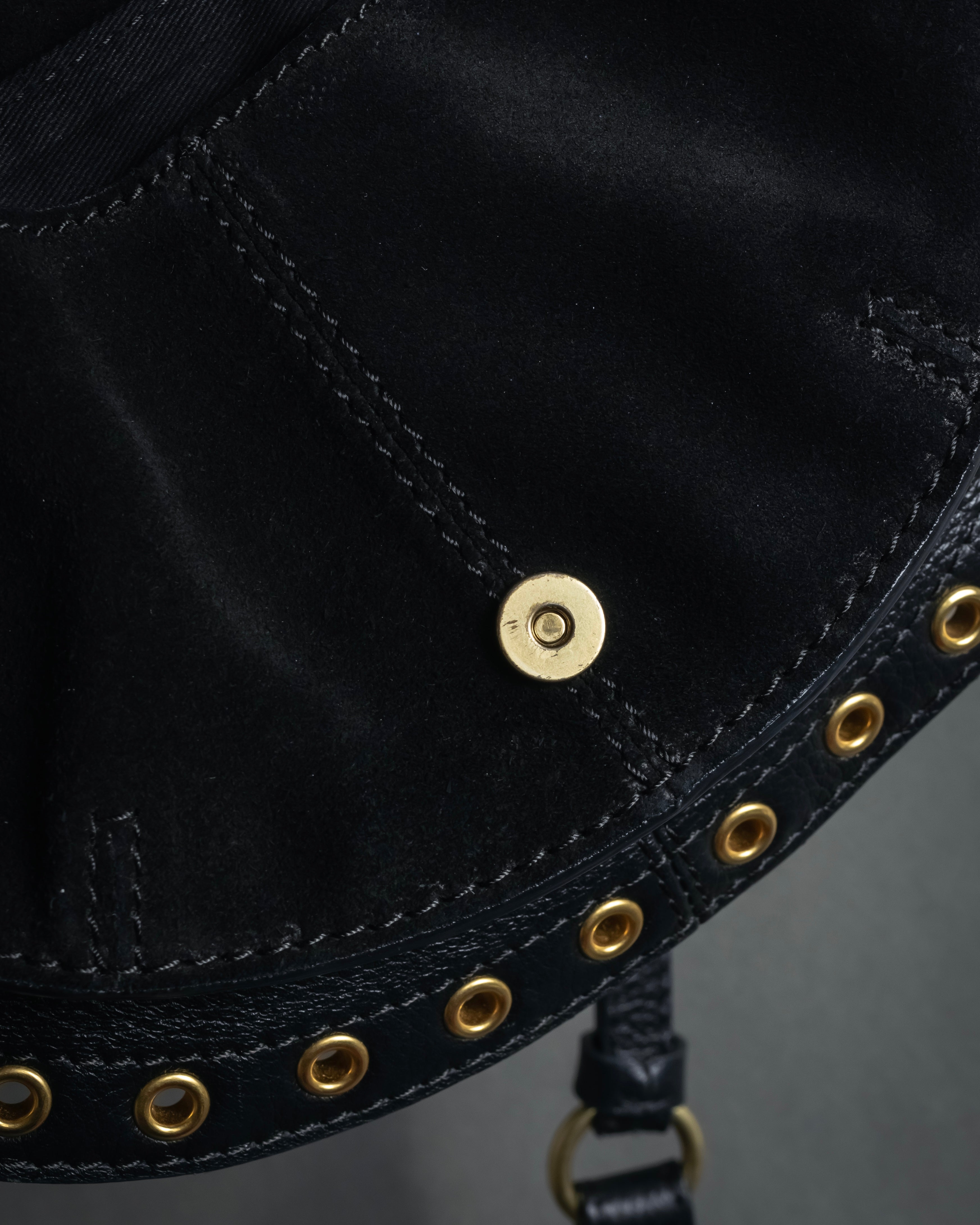 "See by Chloé" Half-moon grommet-detail suede shoulder bag