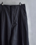 "YOHJI YAMAMOTO FEMME" 10AW Pinstripe pattern tuck wide slacks