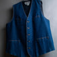 "Vintage stitch design denim vest"