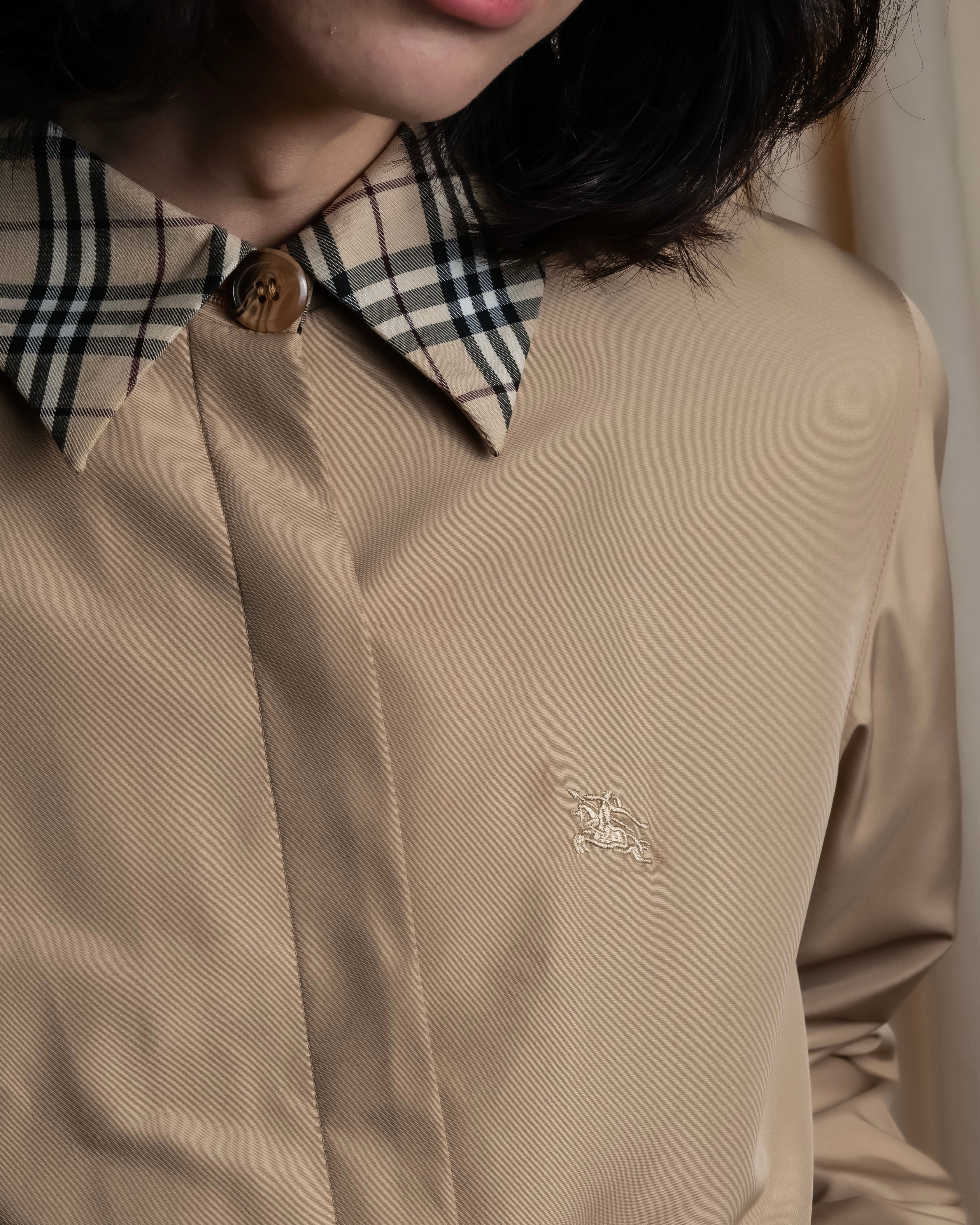 "BURBERRYS" Check reverse design short blouson