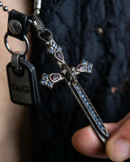 "DOLCE &amp; GABBANA" Dog tag &amp; sword motif combination necklace