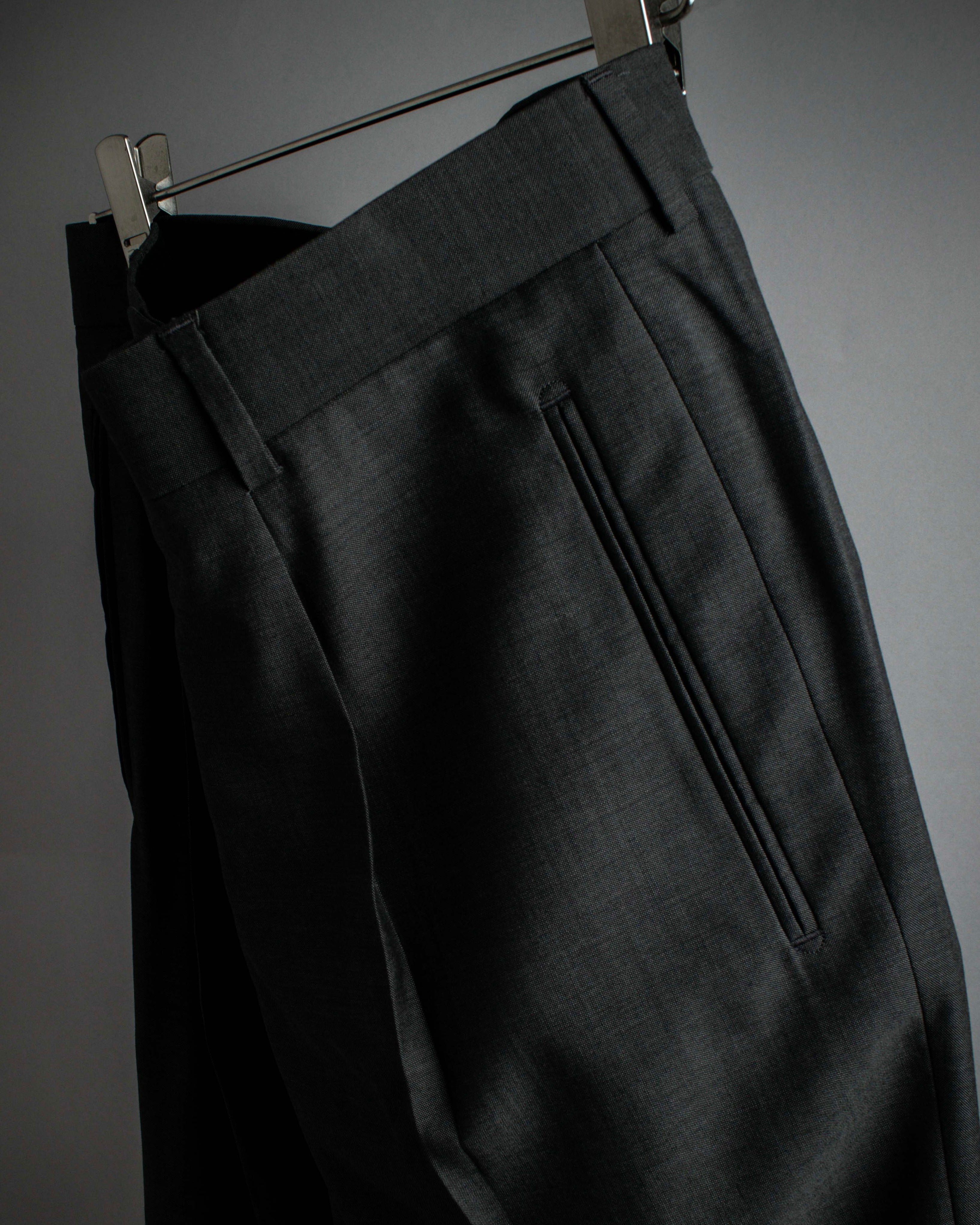 "HUGO BOSS" Fine-gauge wool khaki gray set up