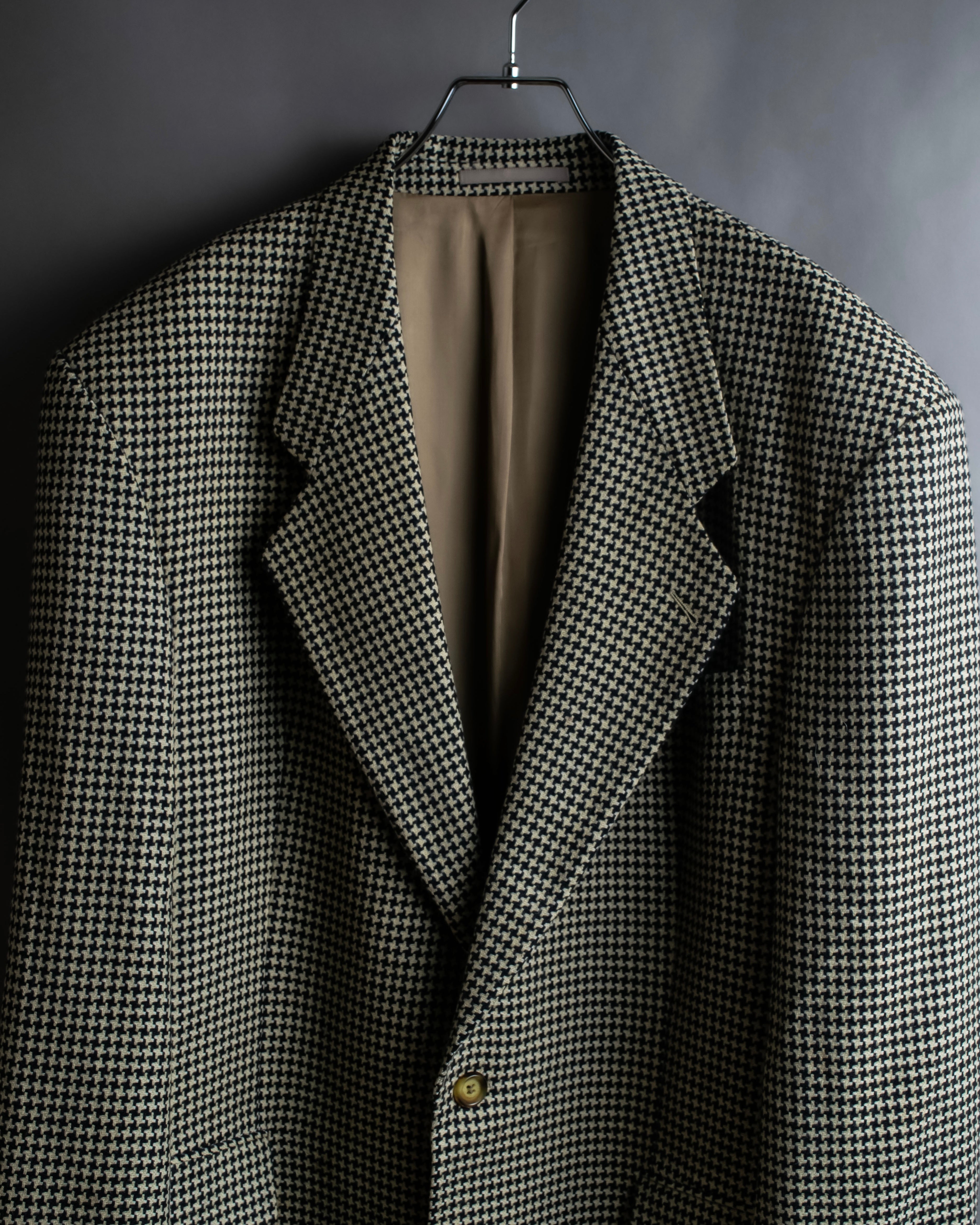 "HUGO BOSS" Houndstooth structured shoulder line tailored jacket