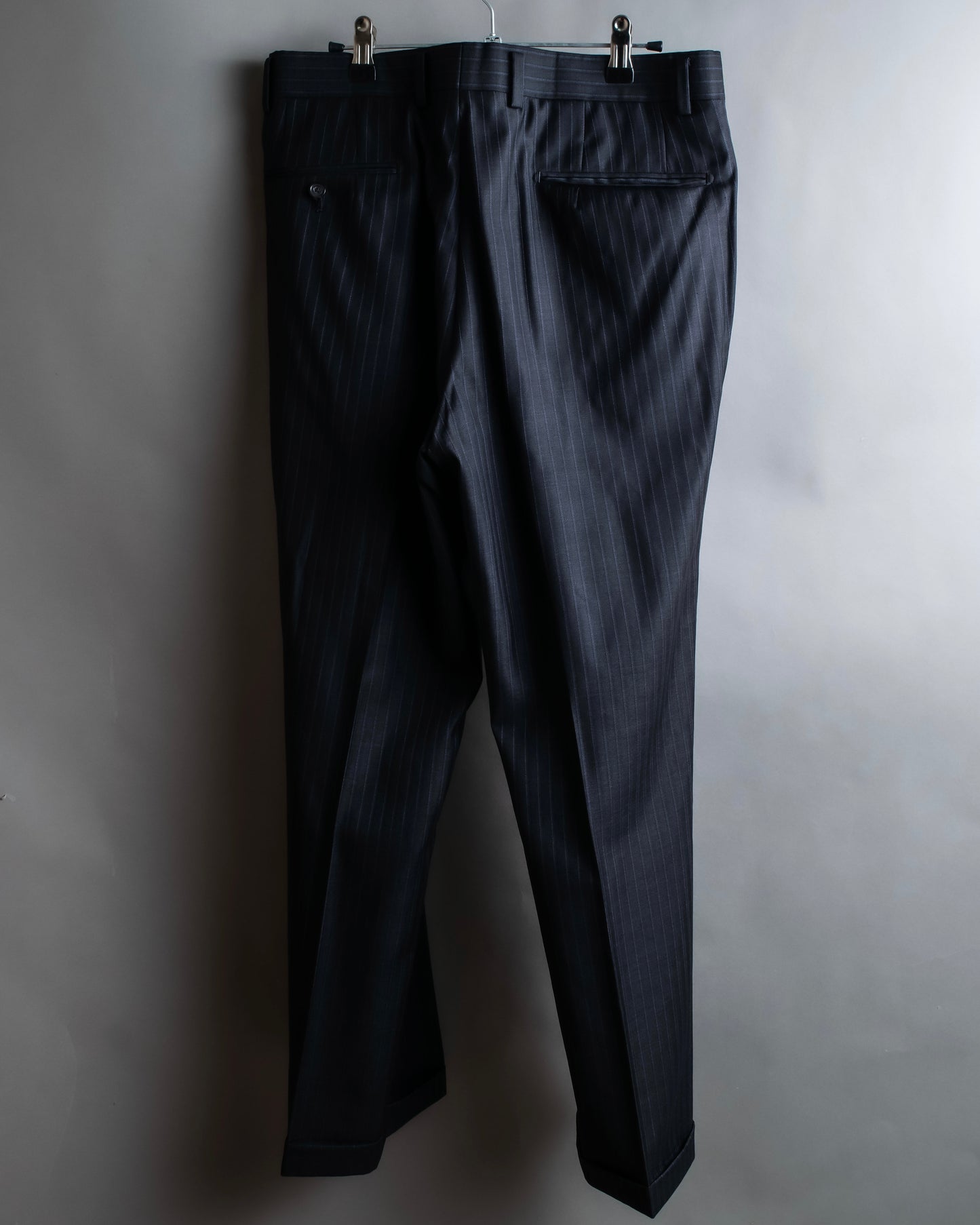 "BURBERRY" 2B tailored jacket & tapered silhouette slacks pinstripe pattern set up