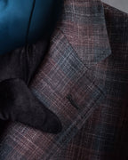 "Tex Teq" Gradient check pattern tailored jacket