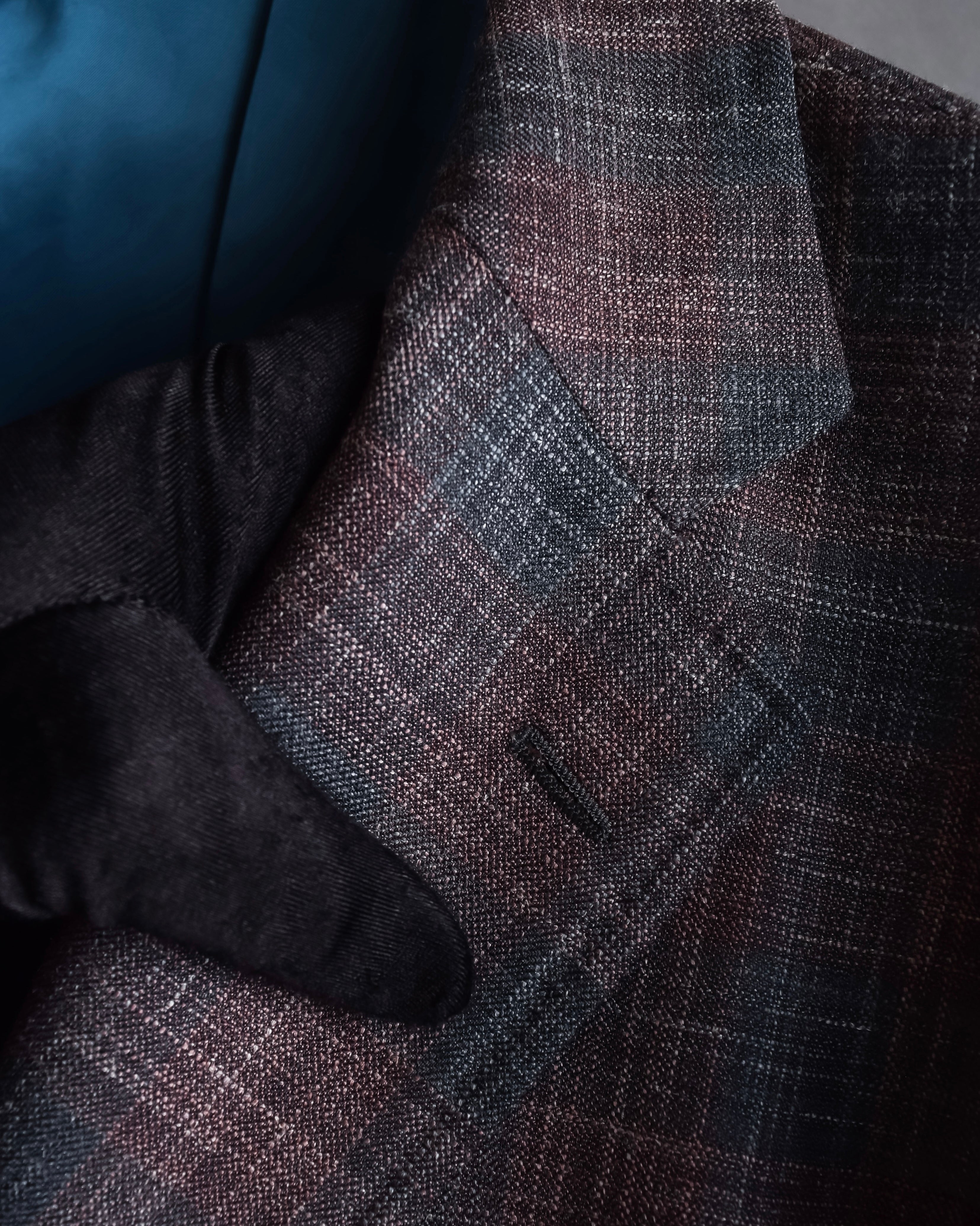 "Tex Teq" Gradient check pattern tailored jacket