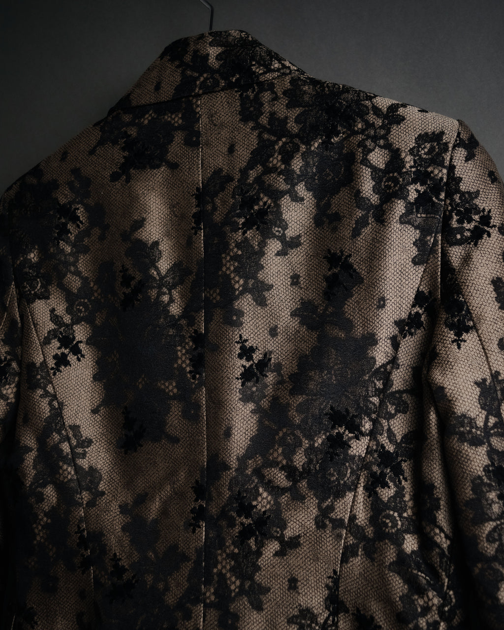“CELINE” 00’s Lace overlay silk blend tailored jacket