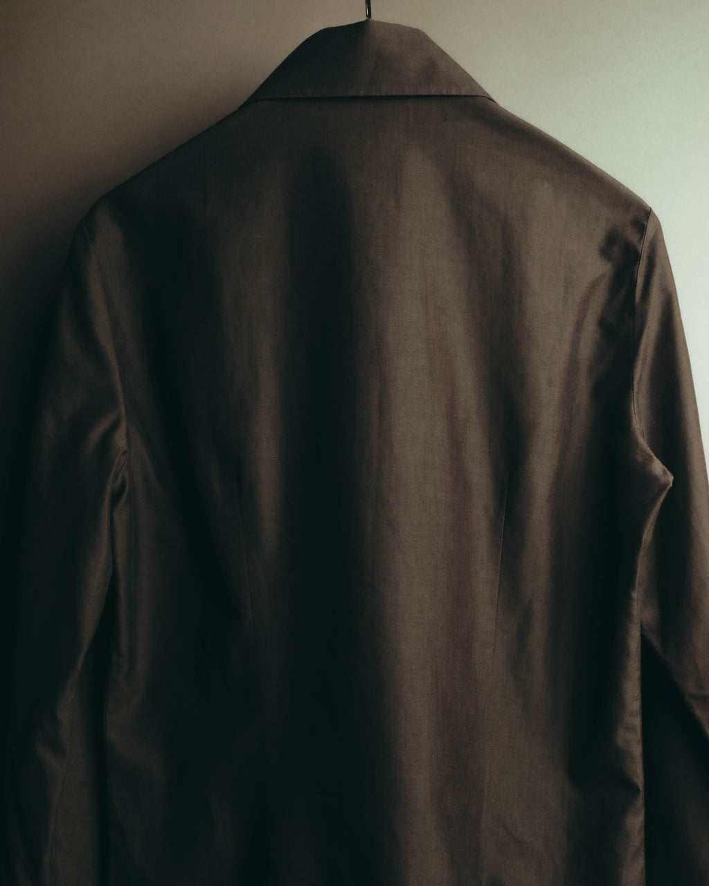 "CELINE" 90's-00's Sharp collared cotton button-up shirt
