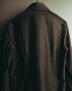 "CELINE" 90's-00's Sharp collared cotton button-up shirt