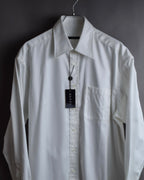"GUCCI" Minimal collar detail white cotton shirt