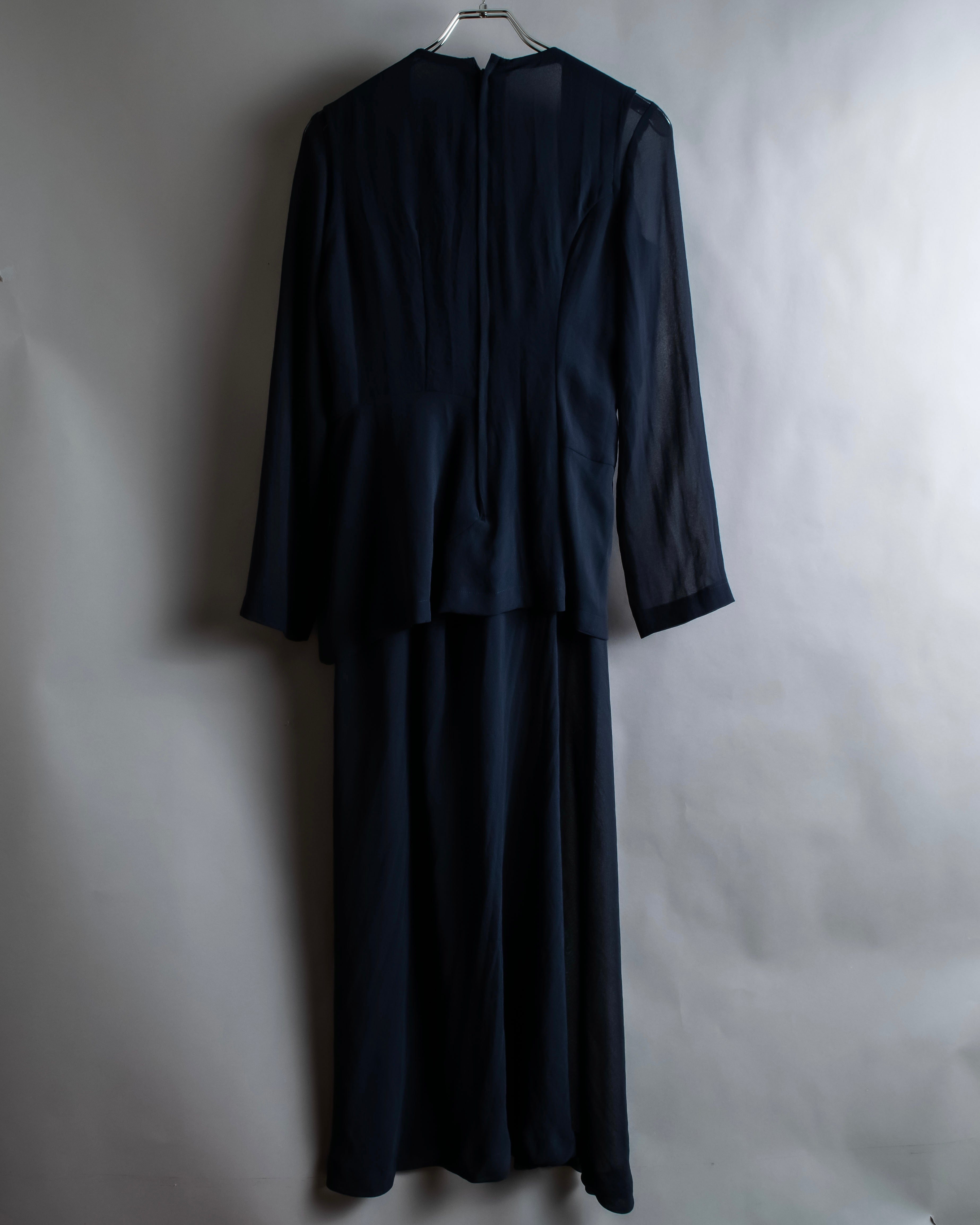 "COMME des GARCONS" Ruffle design Back zipper maxi length dress
